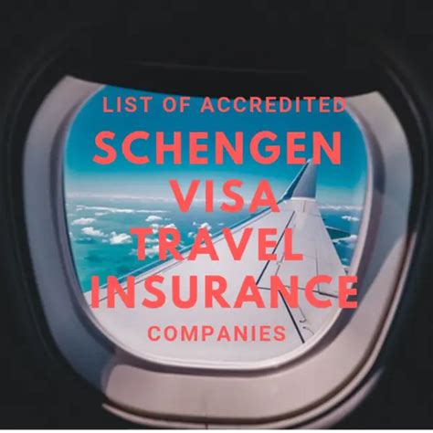 schengen visa travel insurance list